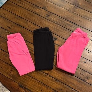 Cat & Jack Girls' Pink and Black Stretch Leggings Trio